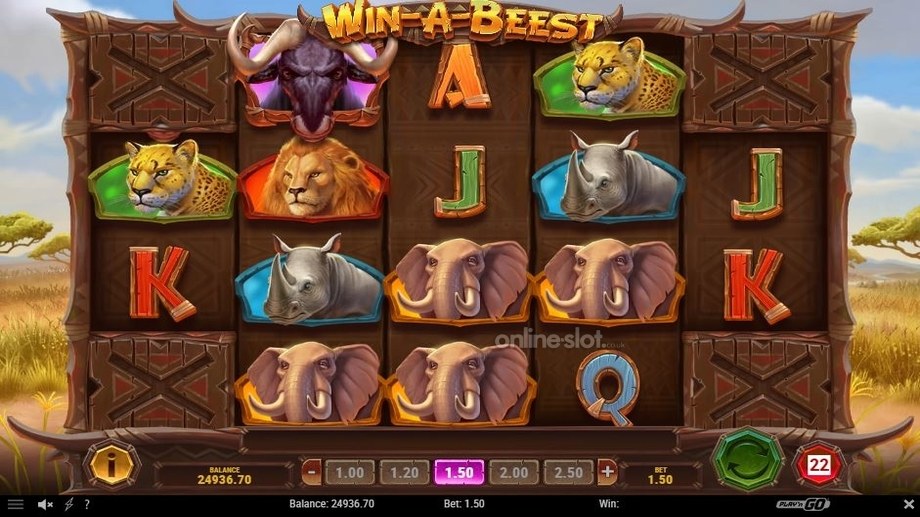 win a beest slot base game