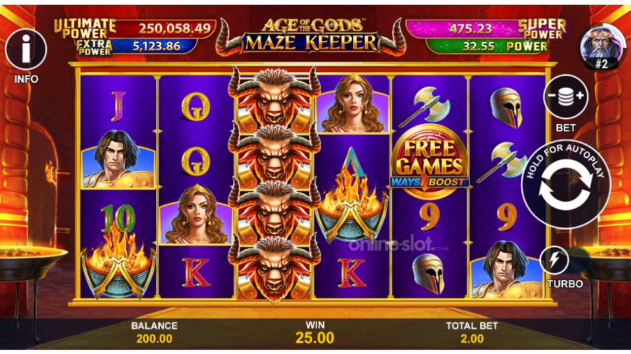 age of the gods maze keeper slot base game