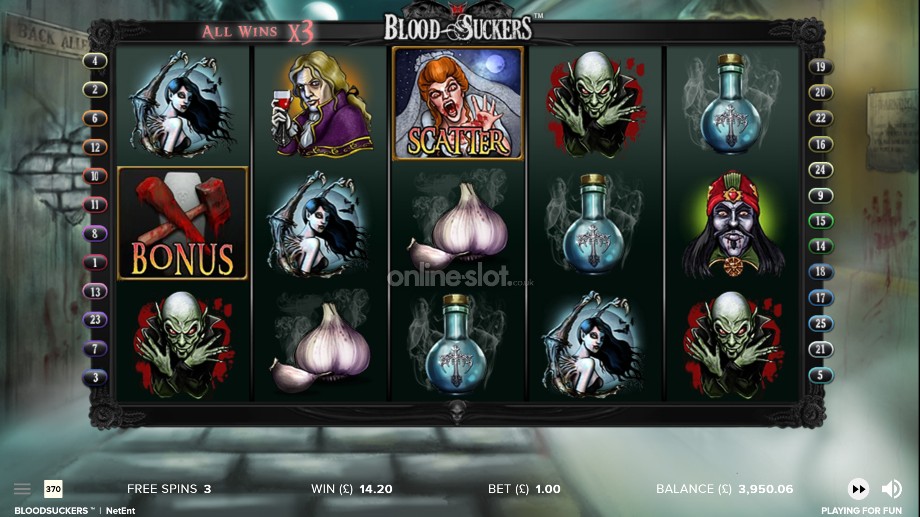 blood suckers slot free spins feature