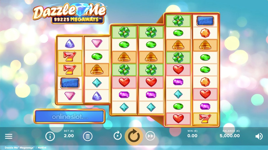dazzle me megaways slot base game