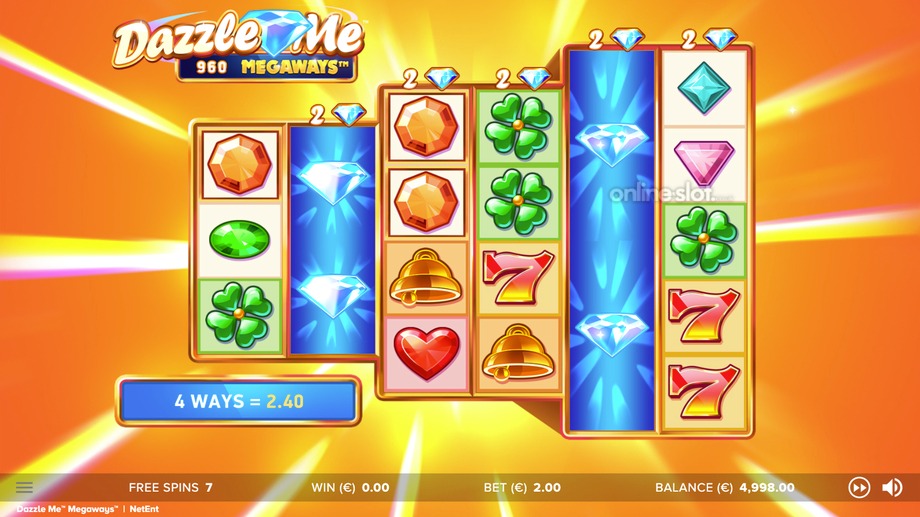 dazzle me megaways slot free spins feature