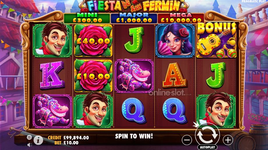fiesta de san fermin slot base game
