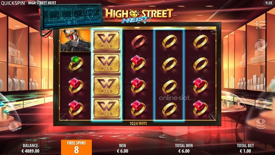 high street heist slot heist free spins feature