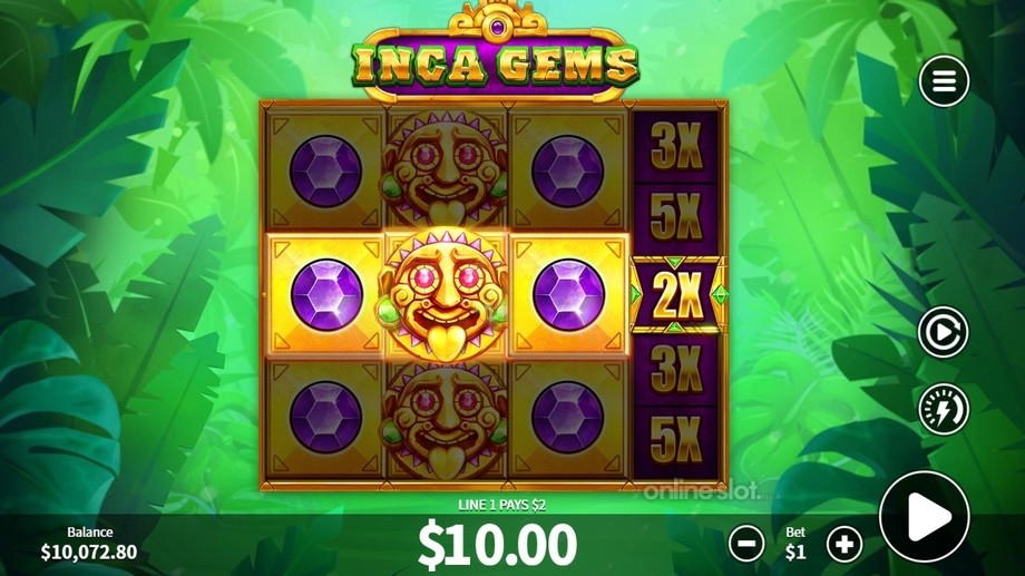 inca gems slot respins feature