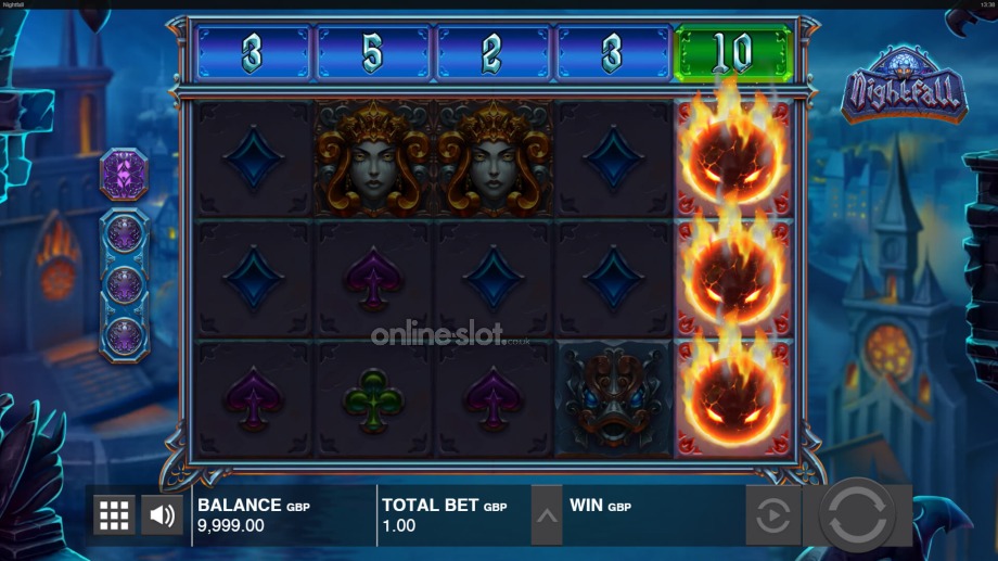 nightfall slot fireball feature