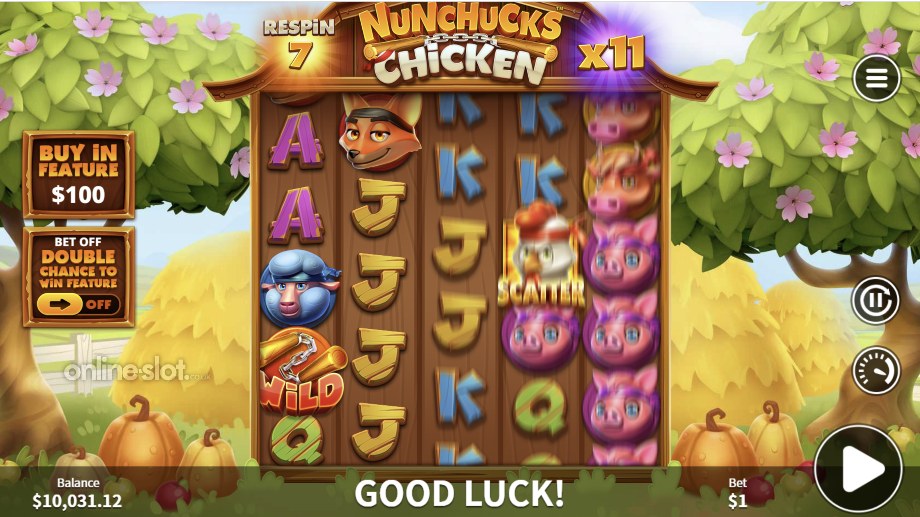 nunchucks chicken slot ninja respin feature