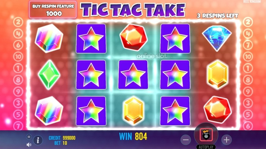 tic tac take slot respins feature