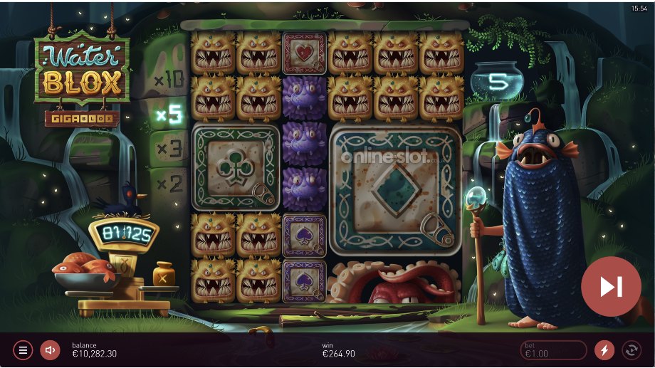 water blox gigablox slot monster free spins feature