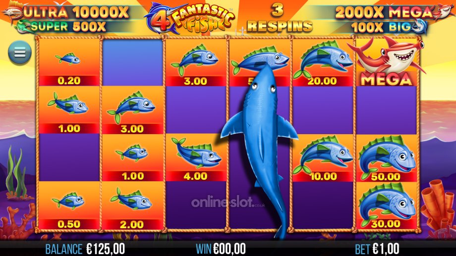 4 fantastic fish slot fishing respins bonus feature