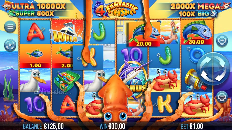4 fantastic fish slot giant squid bonus feature