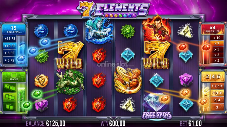 7 elements slot elemental free spins feature