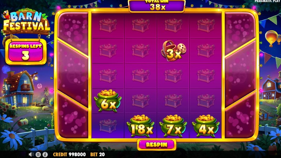 barn festival slot respins feature