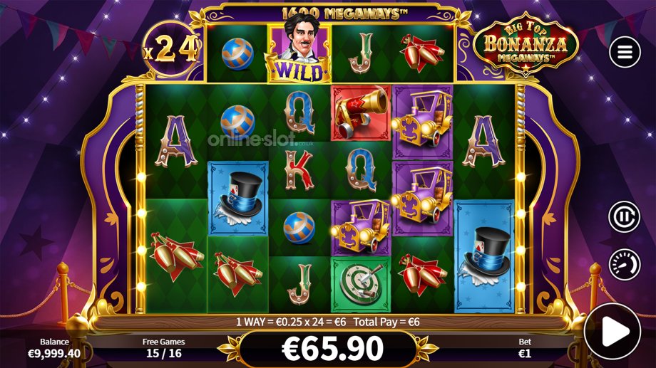 big top bonanza megaways slot free games feature