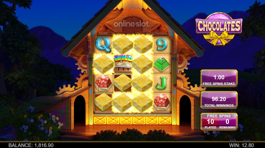 chocolates slot free spins feature
