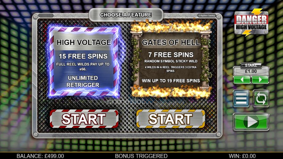 danger high voltage slot free spins features