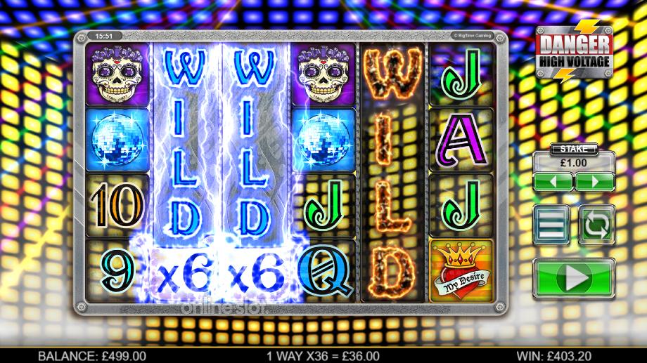 danger high voltage slot wild electricity feature