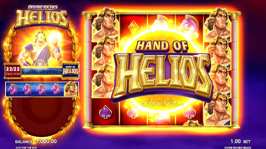 divine riches helios slot free spins feature