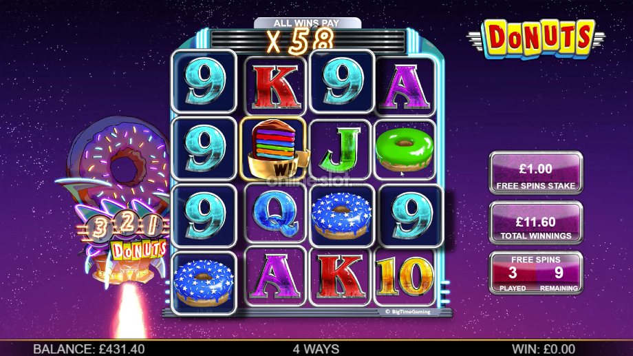 donuts slot free spins feature