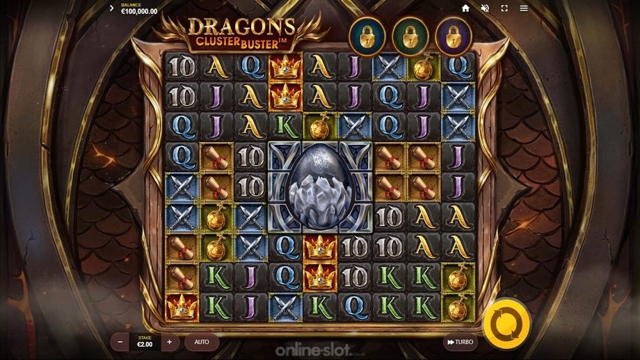 dragons clusterbuster slot base game