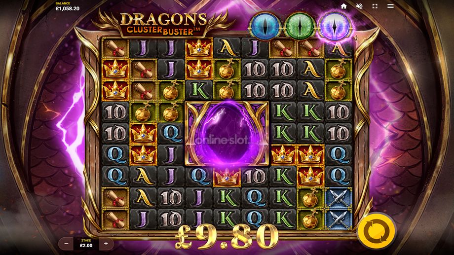 dragons clusterbuster slot purple hatchling feature