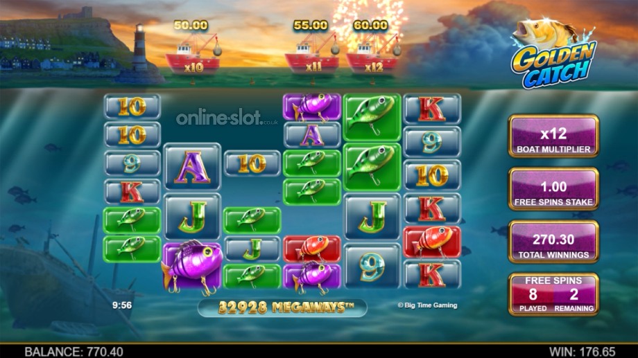 golden catch megaways slot free spins feature