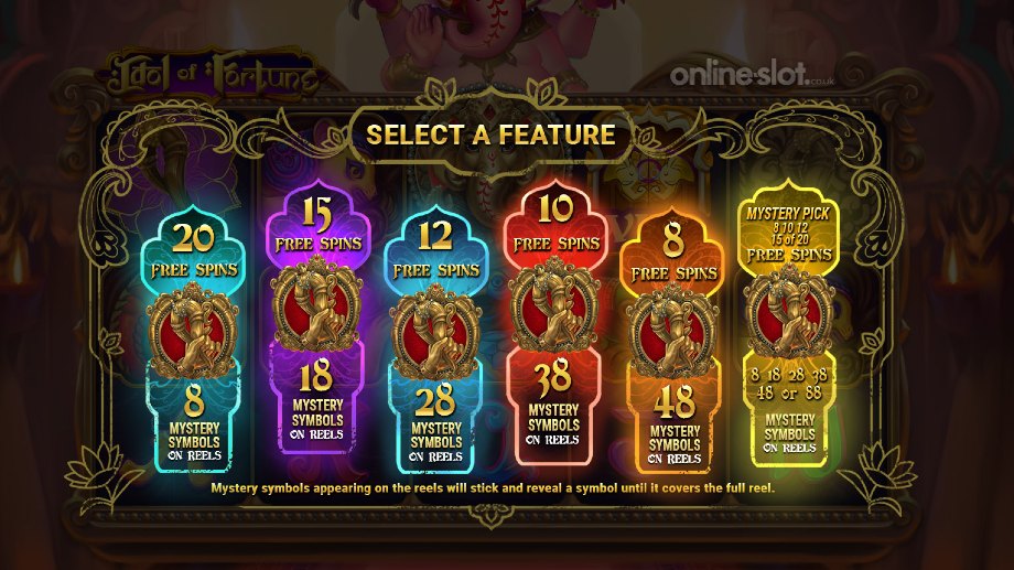 idol of fortune slot free spins feature