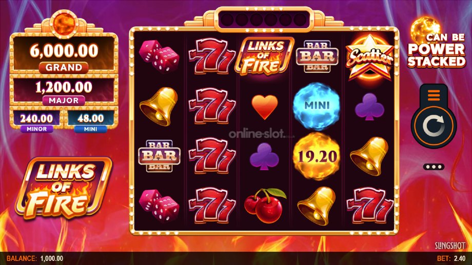 links of fire slot base game