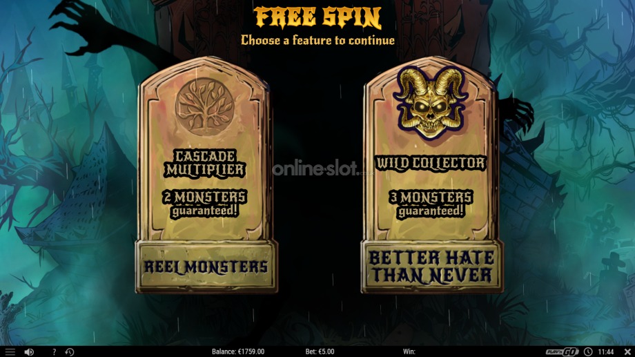 lordi reel monsters slot free spin feature