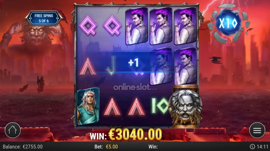 rise of gods reckoning slot free spins feature
