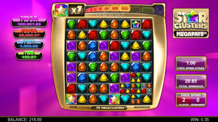 star clusters megapays slot free spins feature