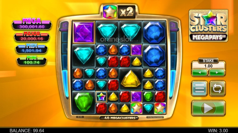 star clusters megapays slot gold wild multiplier feature