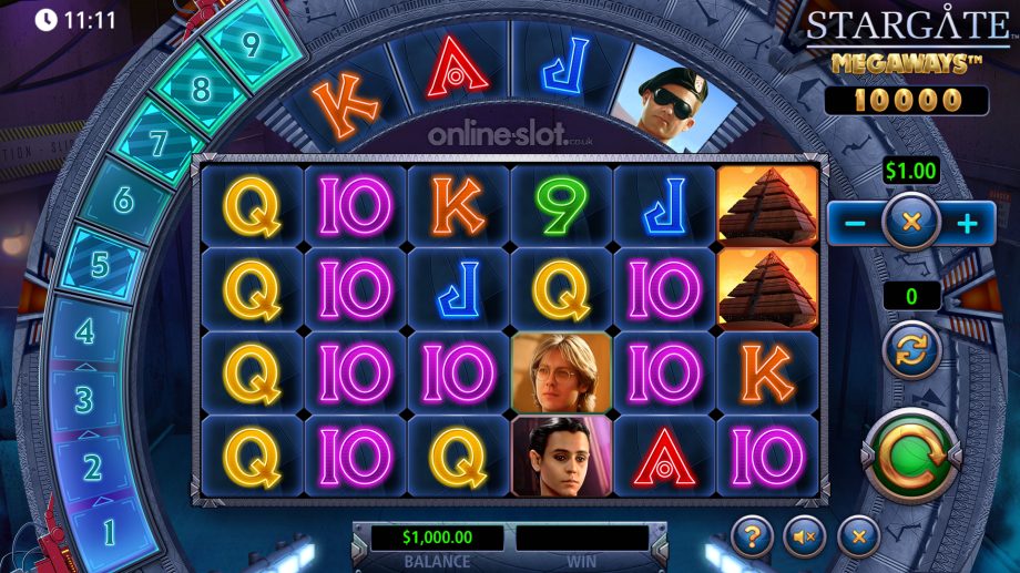 stargate megaways slot base game