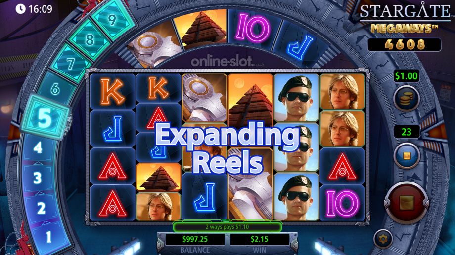 stargate megaways slot expanding reels modifier