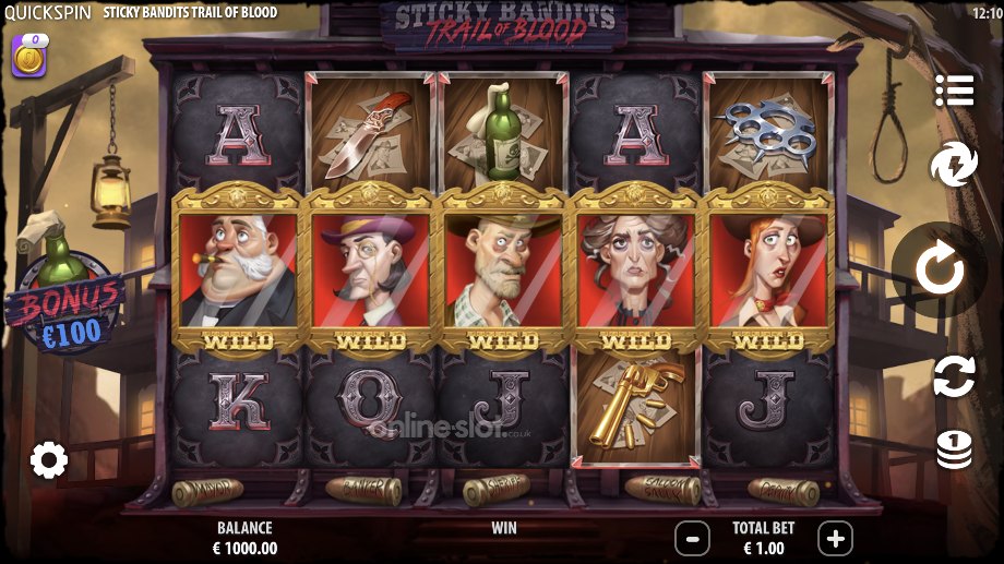 sticky bandits trail of blood slot base game
