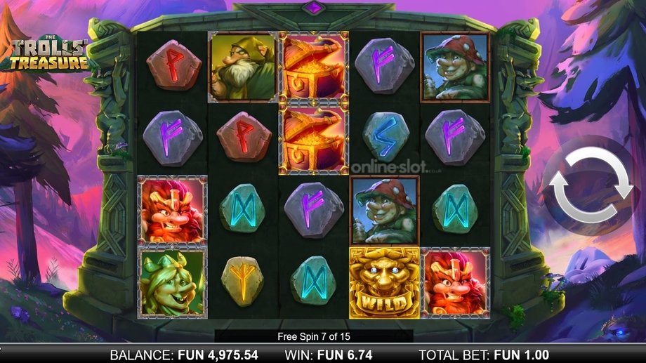 the trolls treasure slot free spins feature
