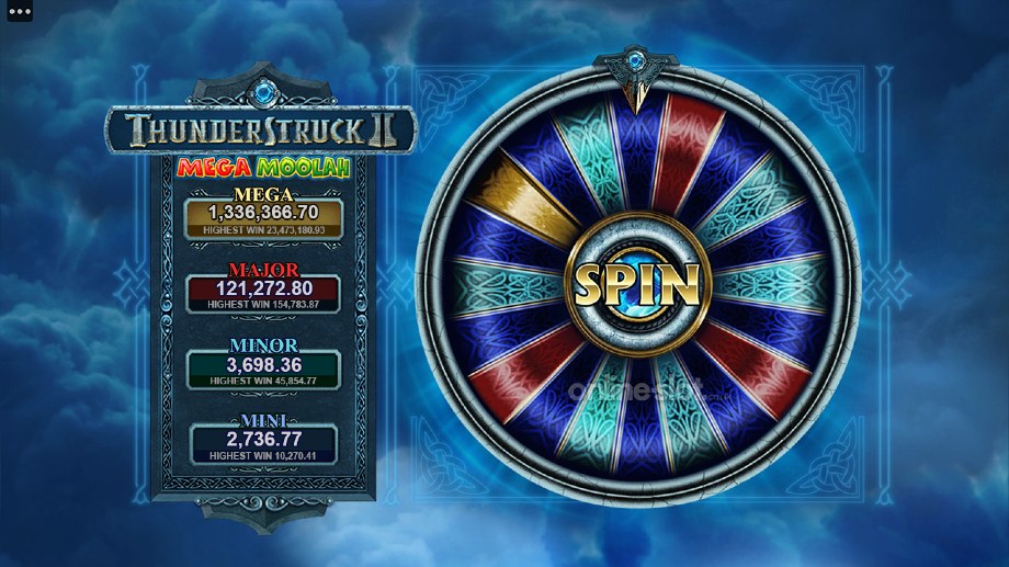 thunderstruck 2 mega moolah slot jackpot bonus feature