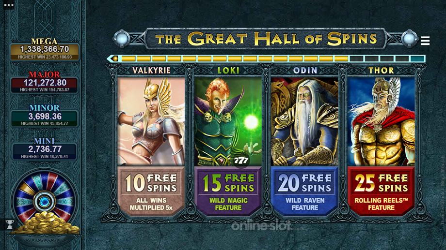 thunderstruck 2 mega moolah slot the great hall of spins features