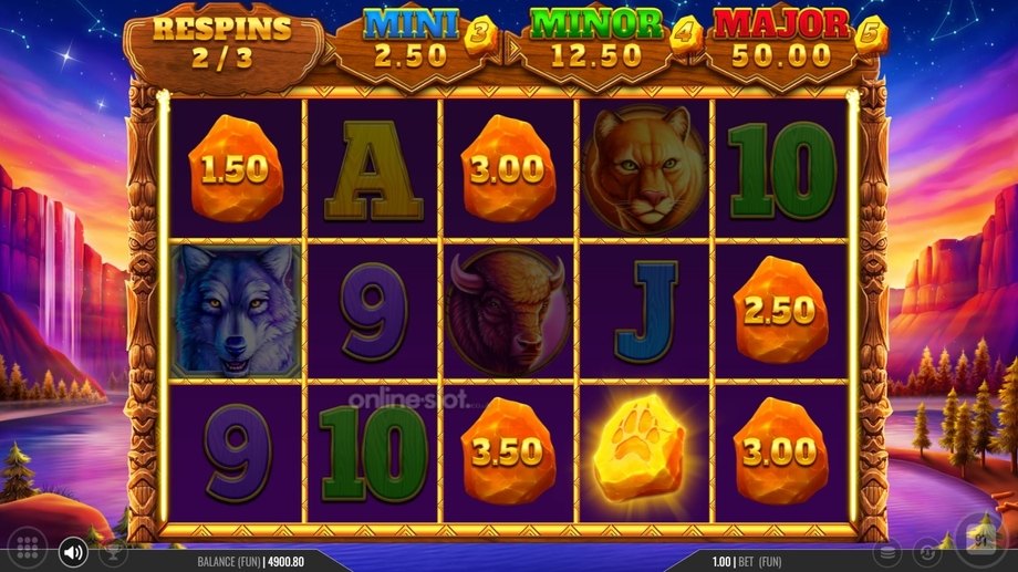 wolf strike slot respins feature