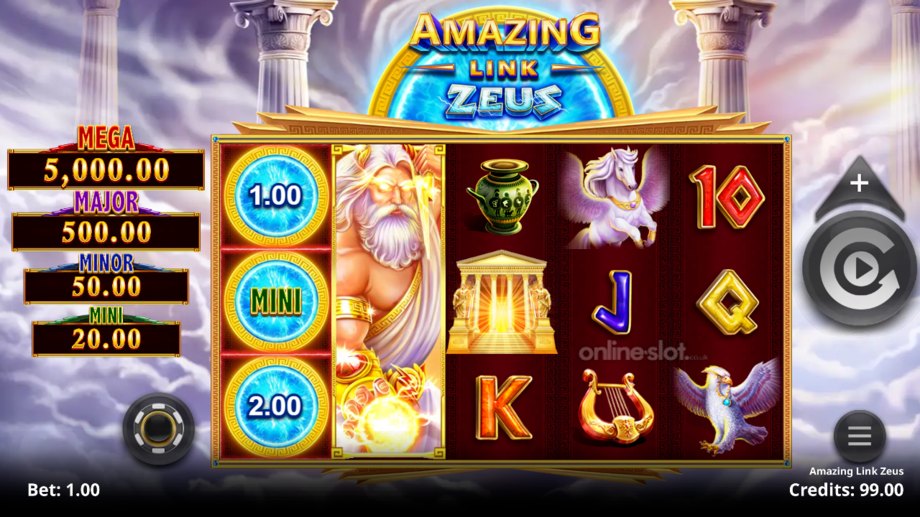amazing link zeus slot base game