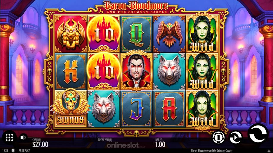 baron bloodmore and the crimson castle slot base game