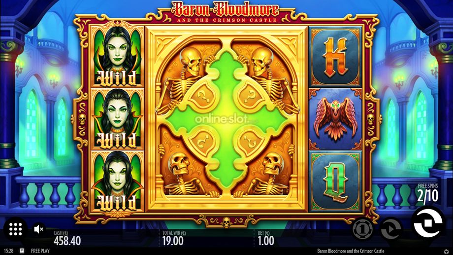 baron bloodmore and the crimson castle slot bonus game feature