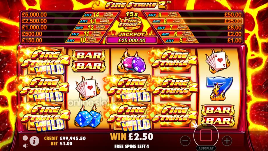 fire strike 2 slot free spins feature