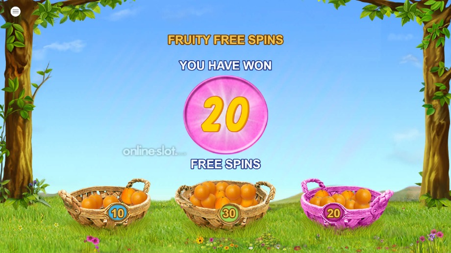 fruity friends slot free spins feature