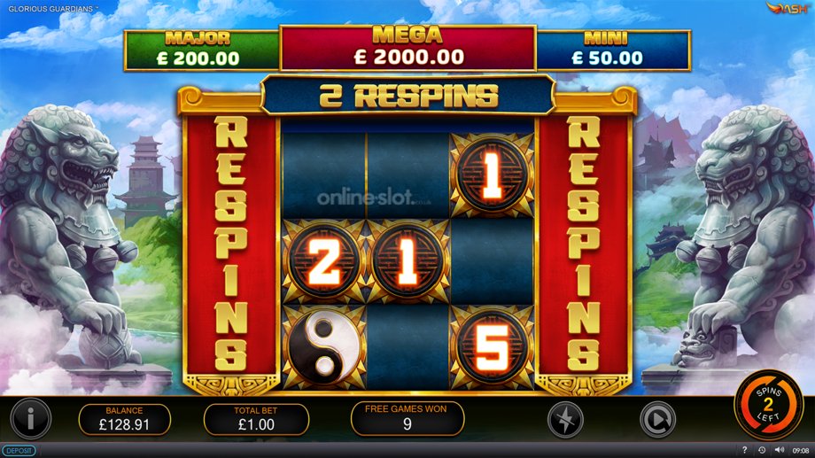 glorious guardians slot jackpot respins feature