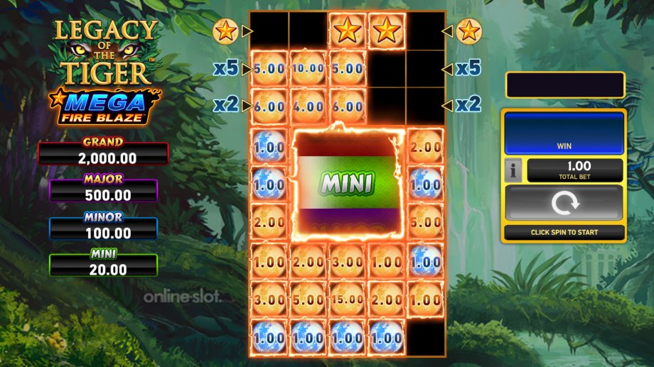 legacy of the tiger slot mega fire blaze respin feature