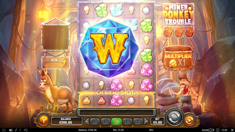miner donkey trouble slot miners pickaxe feature