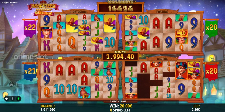 musketeer megaways slot all4one free spins feature