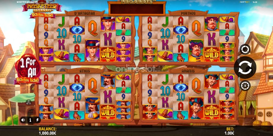musketeer megaways slot base game