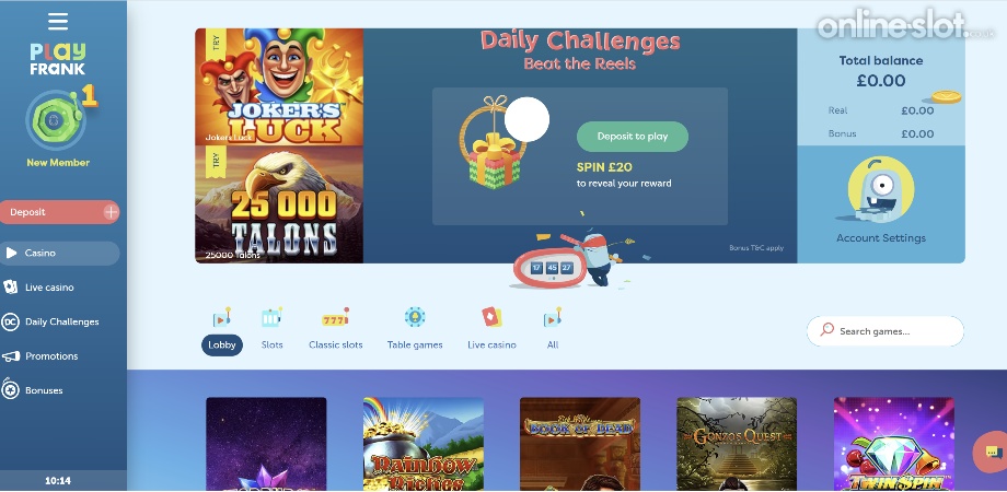 playfrank casino site