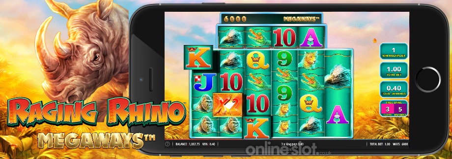 raging rhino megaways mobile slot
